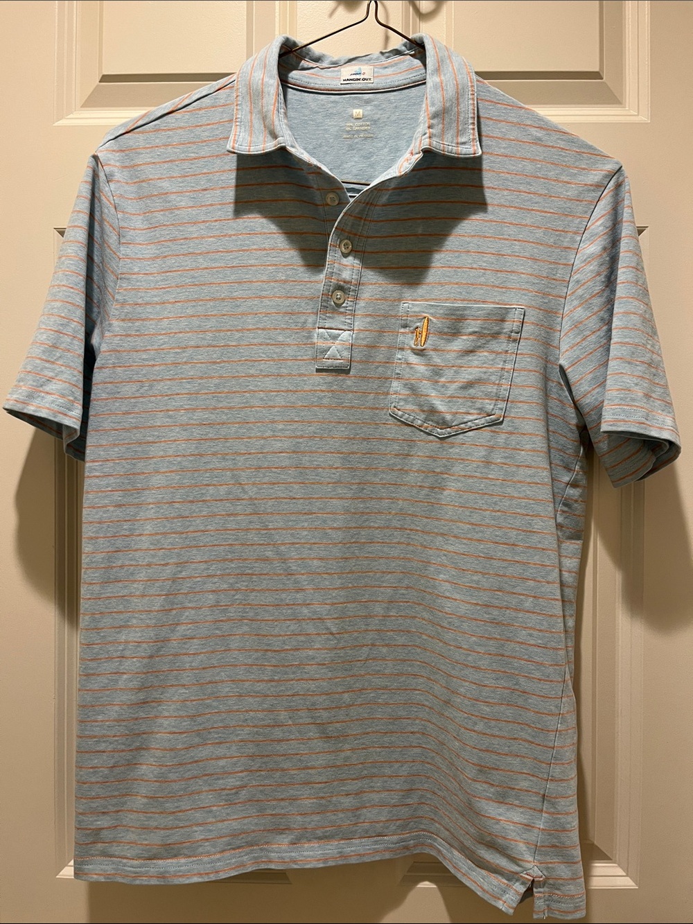 Men's Johnnie-O Light Blue Striped Polo Shirt